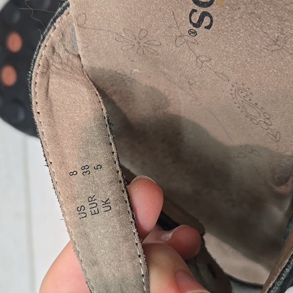 Taos Womens Leather Hook&loop 3 straps Sandals Slide shoes sz 8 - Picture 10 of 10